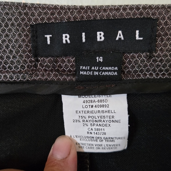 Tribal Dark Gray Geometric Print Dress Pants Size 14 - Picture 7 of 8